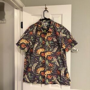 Hurley Tropical Button Front Shirt Black Multi XXL